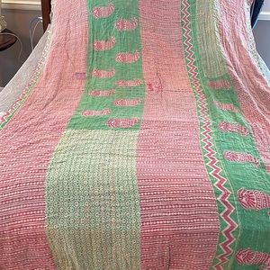 Patches make me more unique! Recycled sari Kantha throw Hand quilted 1of a kind